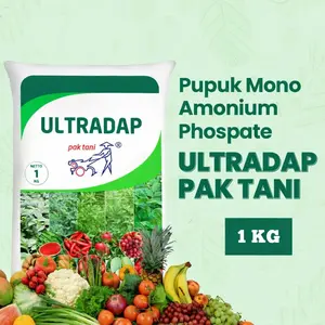 Pupuk ULTRADAP MAP 12-60 Cap Pak Tani 1Kg – Pupuk Kristal Larut Air 1oo% untuk Padi, Sayuran, Buah & Hortikultura, Merangsang Akar, Batang dan Pembungaan, Aplikasi Semprot, Kocor, Tabur & Hidroponik