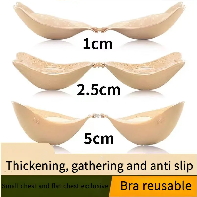[COD]New Wedding Dress Sexy Invisible Underwear Invisible Bra Gathers to Show Big Thickened Mantou Cup Gather Breast Paste Womenswear  Comfort Women