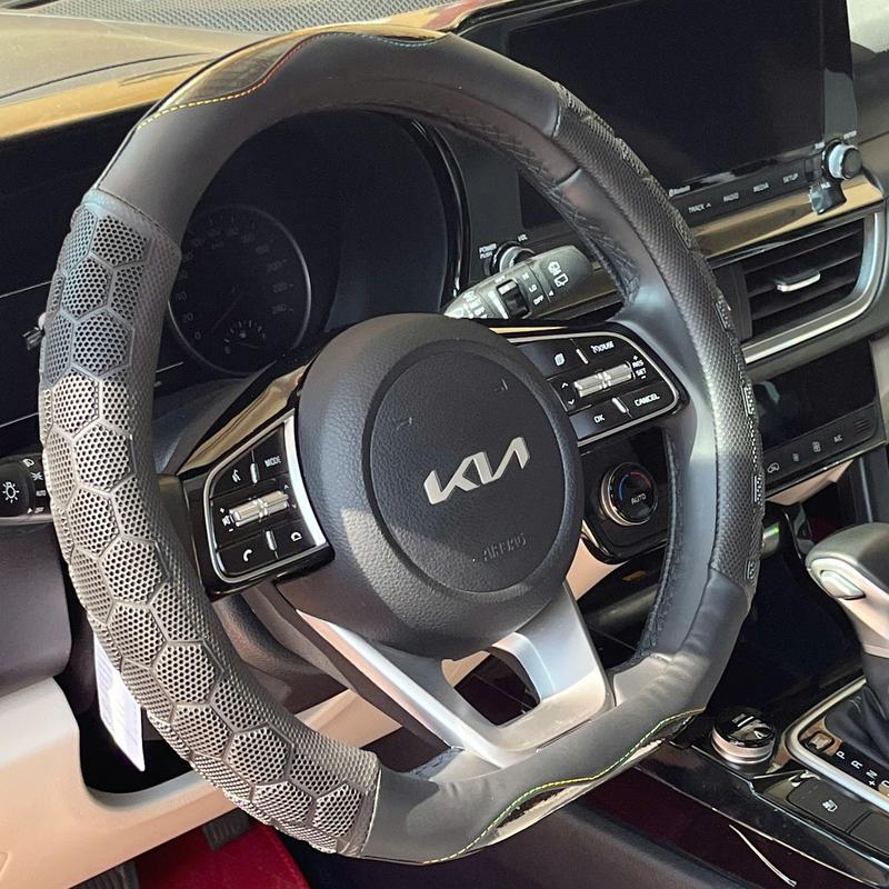 Bọc vô lăng Dcut dạng lưới thoáng khí cho sonet, seltos, k5, territory, mgzs, k5, ertiga, xl7, elantra sport