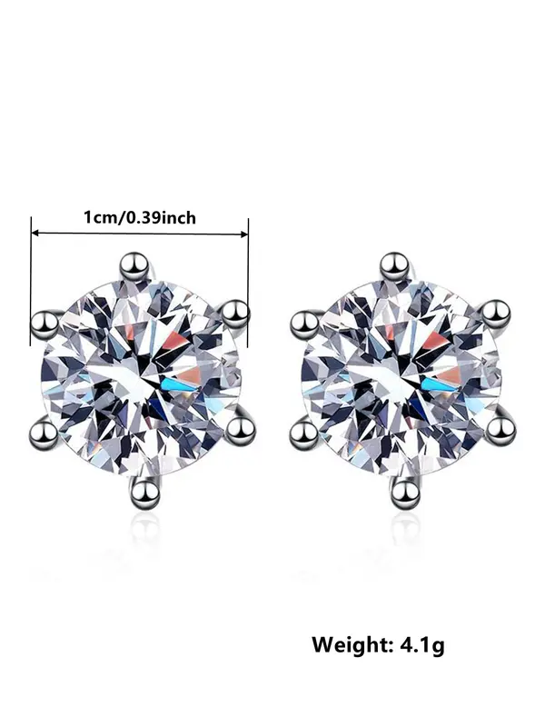 925 Sterling Silver Fashionable Square Shaped Rhinestone Decorated Earrings, Elegant Jewelry for Women, Trendy All-match & Exquisite Jewelry for Birthday Gift 4