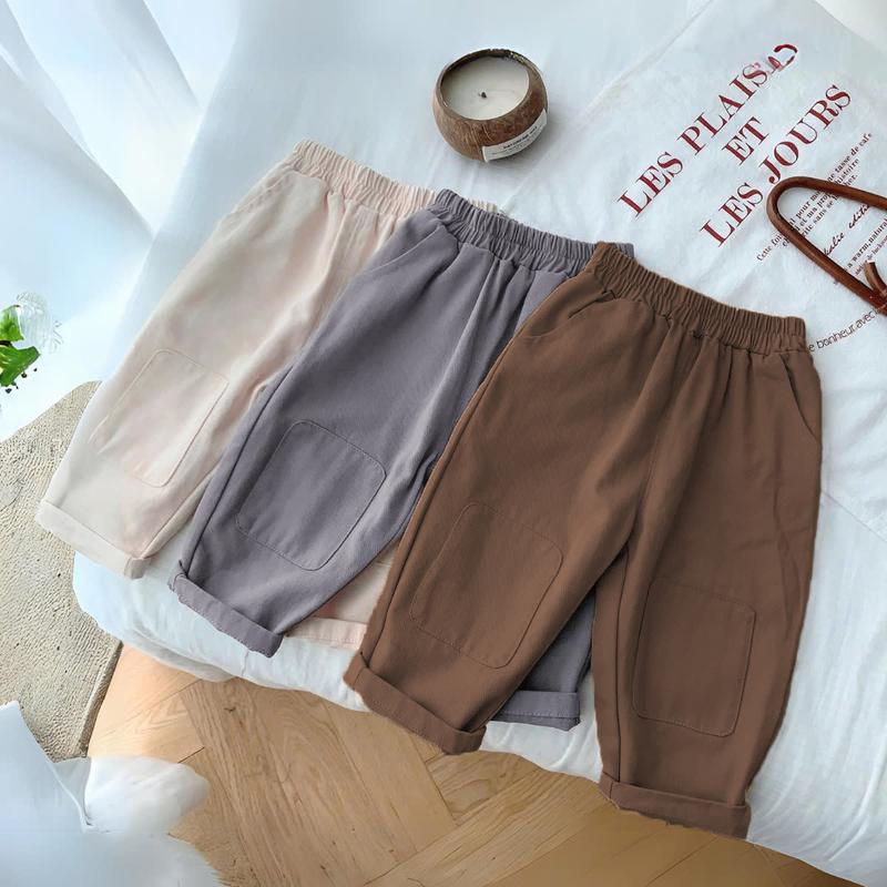 [ Hokiha Kids ]Te472- Quần dài kaki mềm mịn Hokiha Kids đáp gối siêu xinh cho bé trai bé gái từ 8-16kg