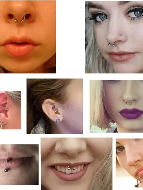 Mixed Style Rhinestone Decor Lip Ring, Stainless Steel Lip Stud, Body Jewelry for Women & Men, Trendy All-match & Exquisite Jewelry for Birthday Gift 5