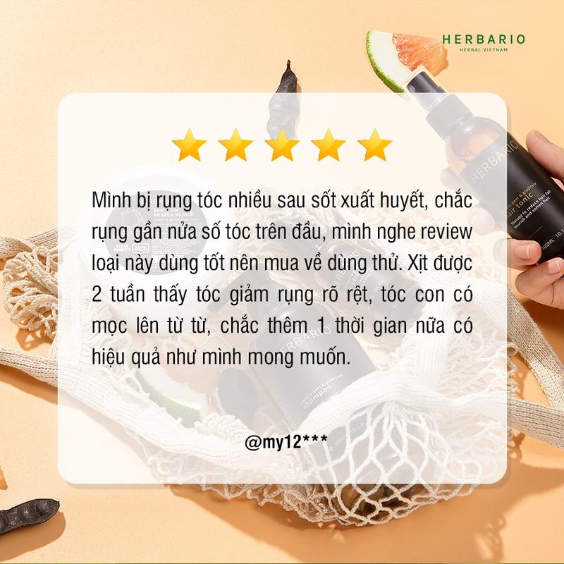 Nước xịt dưỡng tóc Vỏ Bưởi và Bồ Kết Herbario 100ml (pomelo peel & gleditsia) VEGAN - thuần chay 3