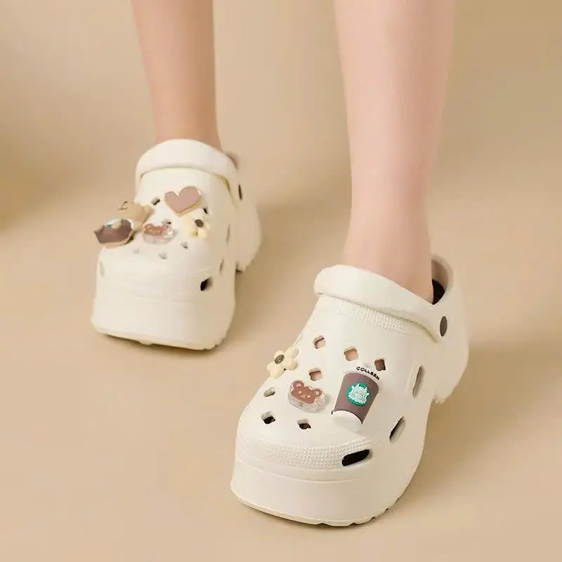 Dép Sandal Nữ Đế Cao 7cm Đính Kèm Sticker Dễ Thương - Depnuhottrend 2023 - DéP, Shoes 2