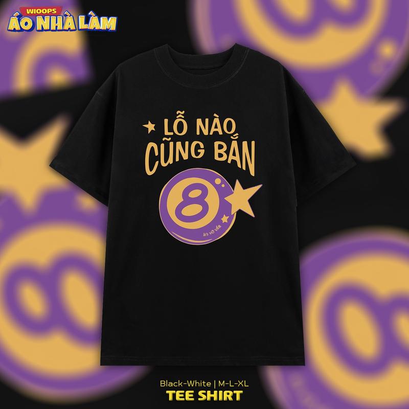 Áo Thun Tay Lỡ Nam Nữ Cotton Unisex , Áo Phông Cổ Tròn Hài Hước  Form Rộng Basic Oversize HUNEE Trend 2024- Người Vui Vẻ - Lỗ Nào Cũng Bắn