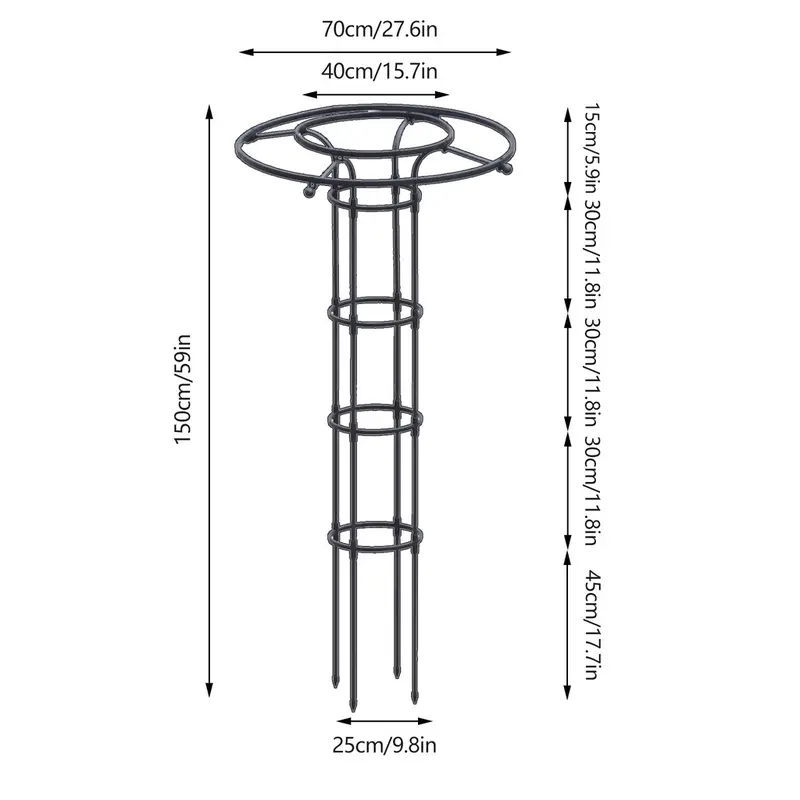 Khung Leo Núi Làm Vườn 65Cm-210Cm, Giàn Cây Sáng Tạo Cho Ngoài Trời, Chống Gỉ, Thiết Kế Ô Bền, Chất Liệu Sắt, Hỗ Trợ Hoa 4