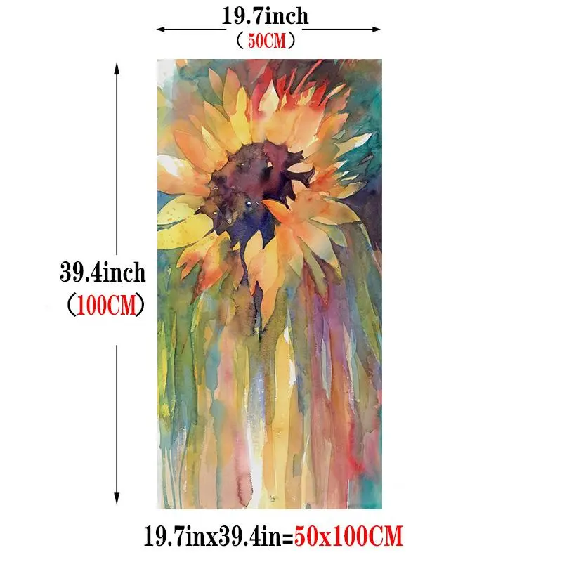 Sunflower Pattern Unframed Painting, 1 Count Colorful Oil Painting Poster, Wall Art Canvas Printing for Home Living Room Bedroom Decor, Wall Decor 1