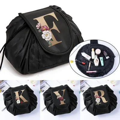 Portable drawstring makeup bag best sale