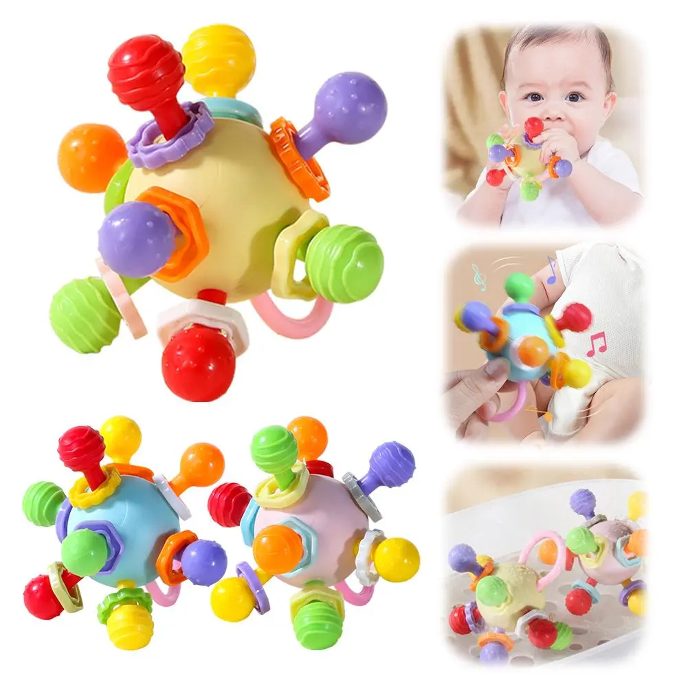 Đồ Chơi Nhai Cho Em Bé Bóng Bắt Bằng Tay, Giáo Dục Sớm, Có Thể Nhai, Thích Hợp Cho Bé 6 Tuổi, Có Thể Dính, R8Q7