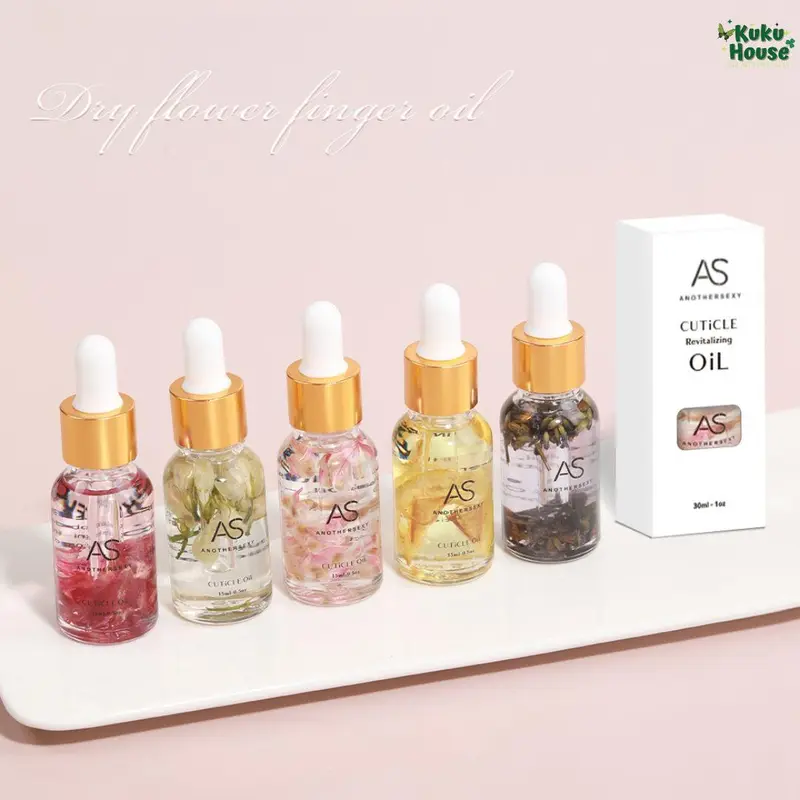 AS Dried Flower Cuticle Oil 15ML Minyak Kutikula Bunga Lavender Sakura Nutrisi Kuku 3