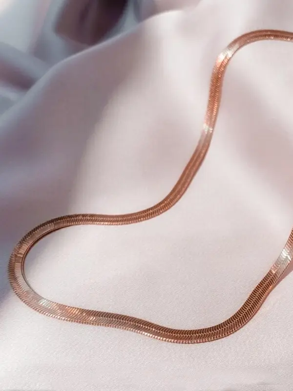 Simple Plain Stainless Steel Herringbone Chain Necklace, Fashion Jewelry for Party, Daily Clothing Decor, Trendy All-match & Exquisite Jewelry As Gift 8