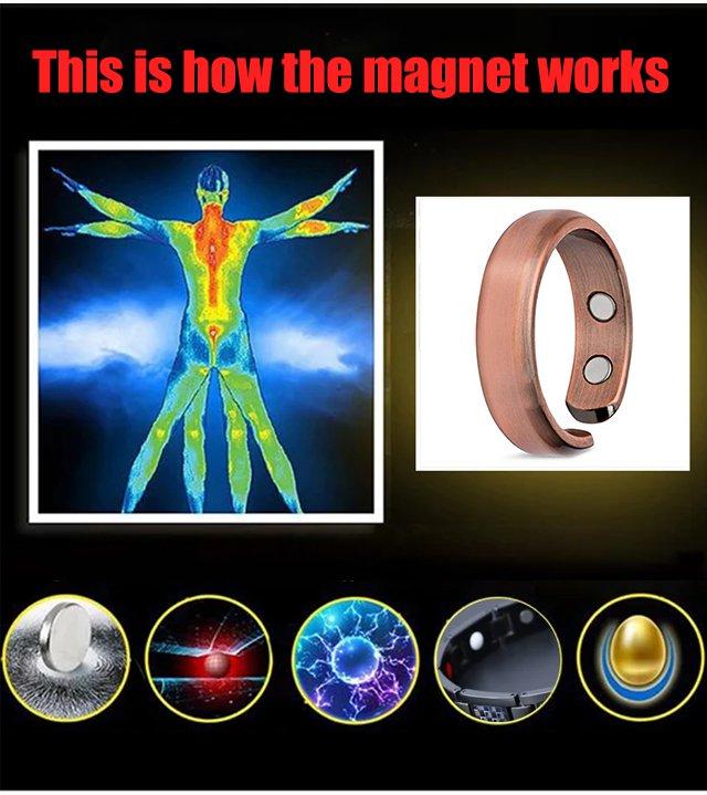 Product Introduction of Magnetic Rose Gold Open Health Care Ring Dual Magnetic Male Magnetic Ring 2