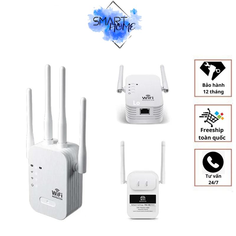Kích Sóng Wifi 4 Râu Ăng Ten Smart Home Phát Xuyên Tường Chuẩn N Tốc Độ 300mbps Màu Trắng Bộ Kích Sóng Wifi Thu Phát Mở Rộng Khuếch Đại Sóng Wifi USB Wifi Kiêm Router Wifi Băng Tần Rộng