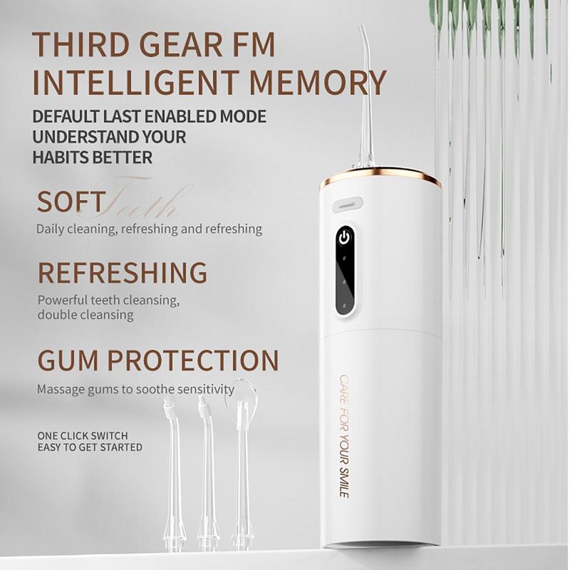Portable Electric Oral Irrigator, 1 Box Rechargeable Water Flosser, Waterproof Teeth Cleaner for Home & Travel 2