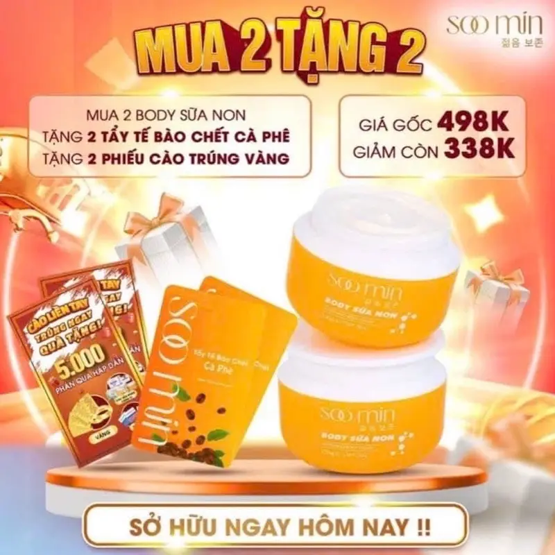 Combo 2 Hộp ￼Kem Body  Sữa  Non  Soon Min Hàn Quốc Giúp Trắng Da , Phục Hồi Da Hư Tổn, Chống Nắng 1