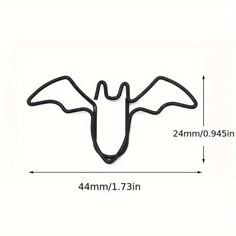 Bat Shaped Paper Clip (20pcs), Metal Bookmark Binder Clip, Document Organizer, File Holder Accessories for School and Home Use 1