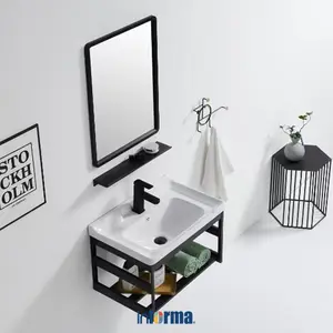 Informa Dara Set Kabinet Kamar Mandi - Hitam Rak Gantung Tempat Sabun Handuk