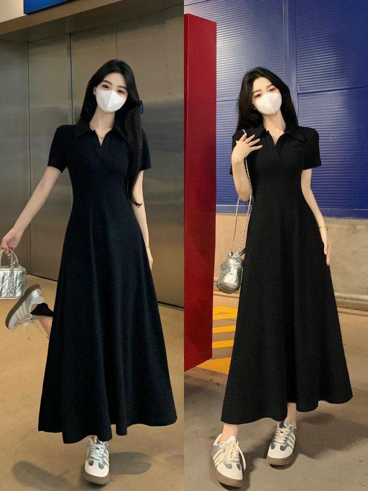 French Style High-End Short Sleeve Dress for Women, Summer Waist