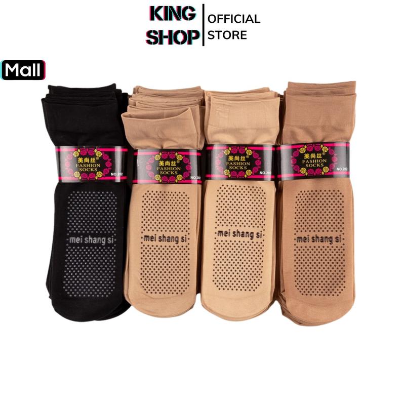 Combo 7 Đôi Tất nữ chống nắng có gai chống trơn trượt - Set 7 Đôi Vớ da mỏng mềm mịn thông thoáng KING SHOP tất  lửng T5659