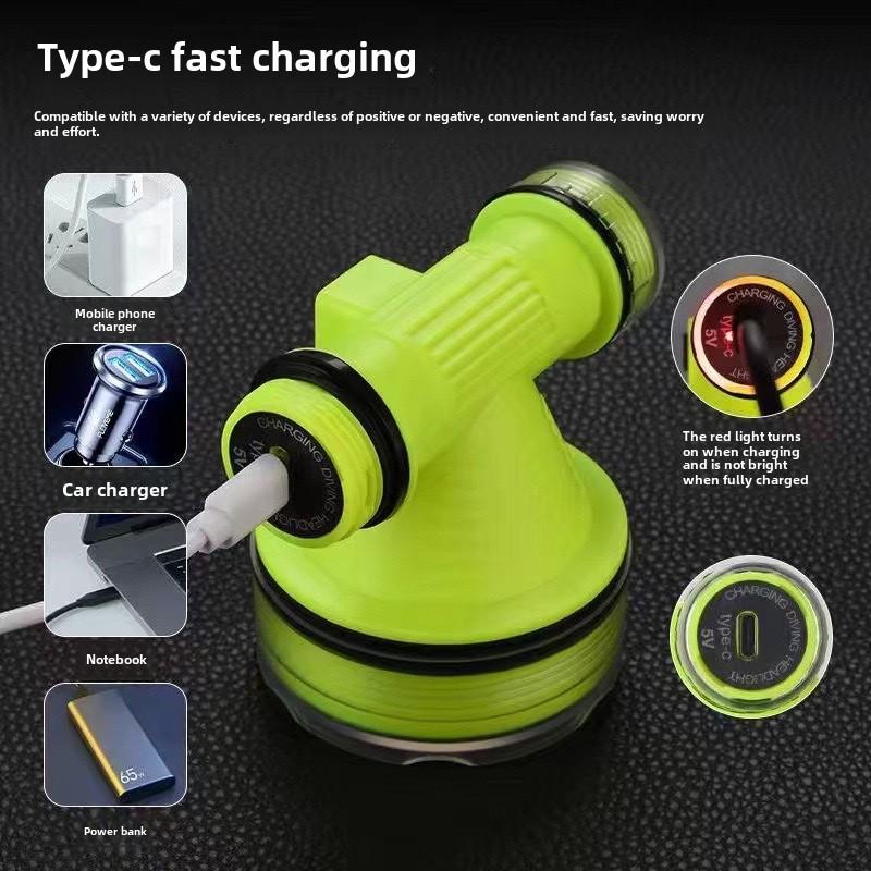 Product Introduction of New cross-border strong light diving headlight outdoor head mounted headlight long range high-power LED waterproof headlight 7