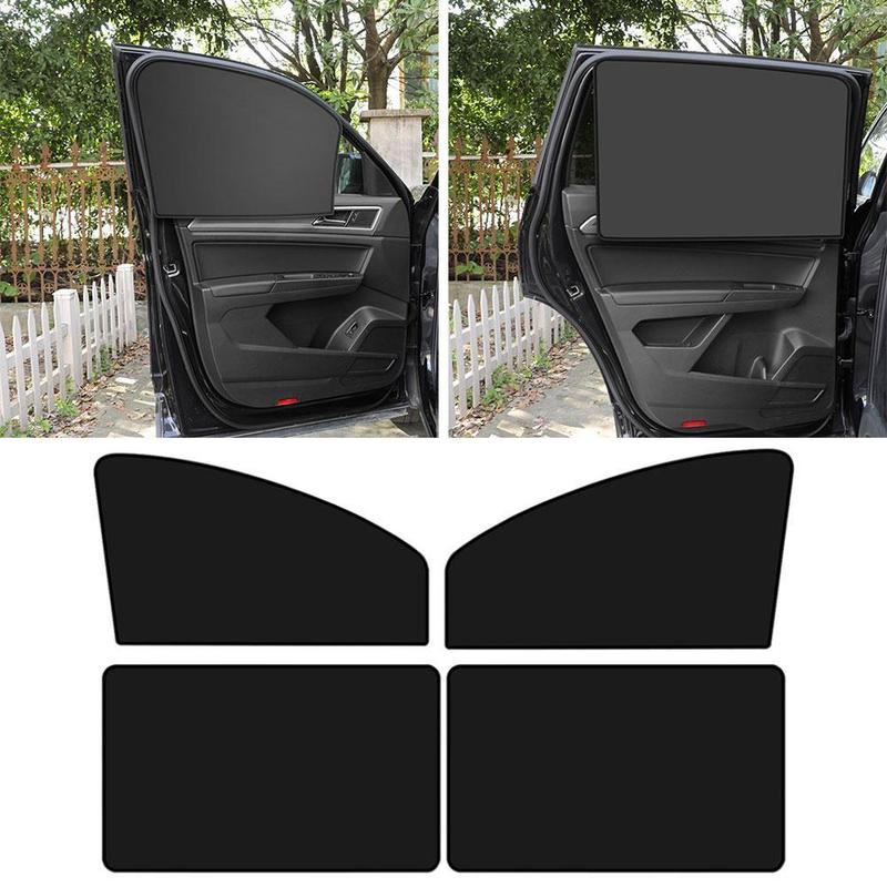 Product Introduction of 1/4Pcs Mesh Magnetic Car Side Window Sun Shade Universal Rear Sun Protection Heat Insulation Car Black Shade Portable Durable 34
