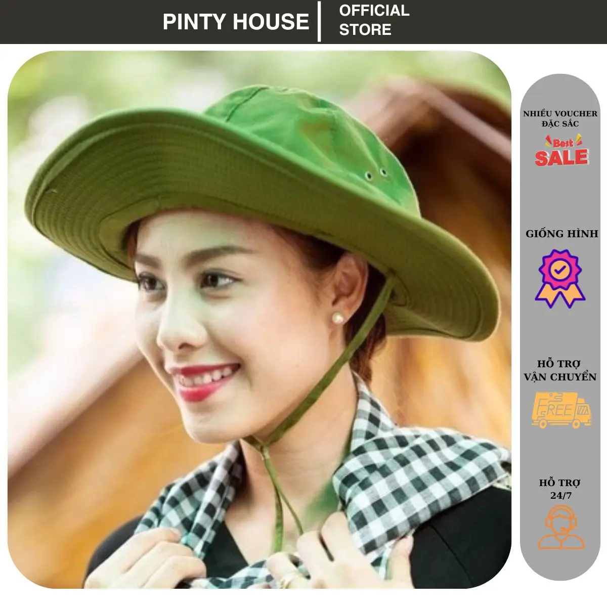 Mũ tai bèo màu xanh dành cho thanh niên tình nguyện hàng loại 1,chuyên sỉ lẻ mũ nón Nam Voi Cap Cotton