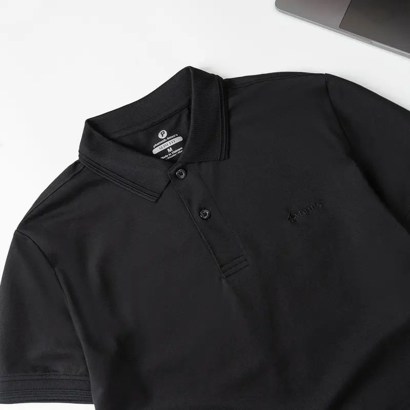 Áo polo Nam Cotton Trơn màu Đen Chất Cotton, Thấm Hút mồ hôi,thoáng mát - Thương Hiệu Phananh.4man's Menswear Shirt Ngắn Tay 8