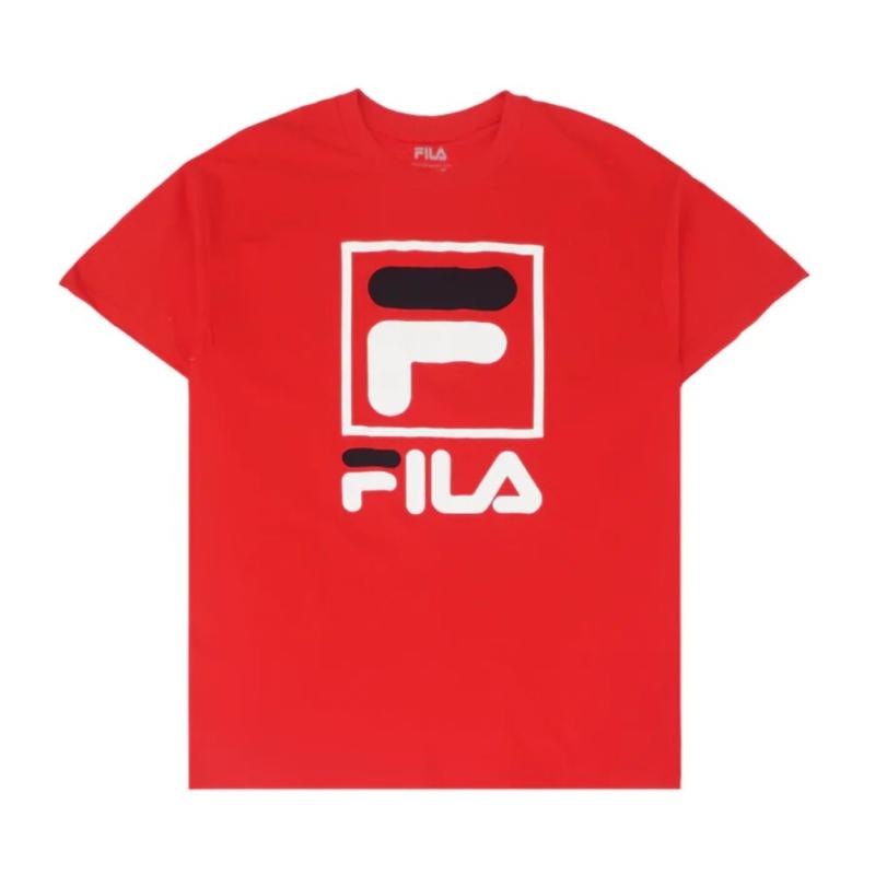 TikTok Shop Fila men s T shirt stacked graphic print casual short sleeve tee shirt