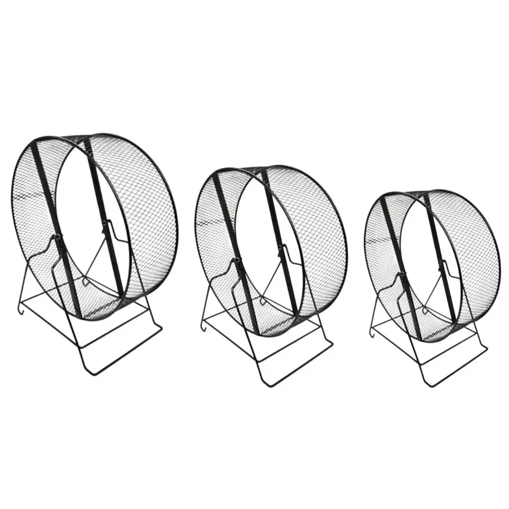 Metal Hamster Exercise Wheel with Rack for Hedgehogs Small Animals Gerbils