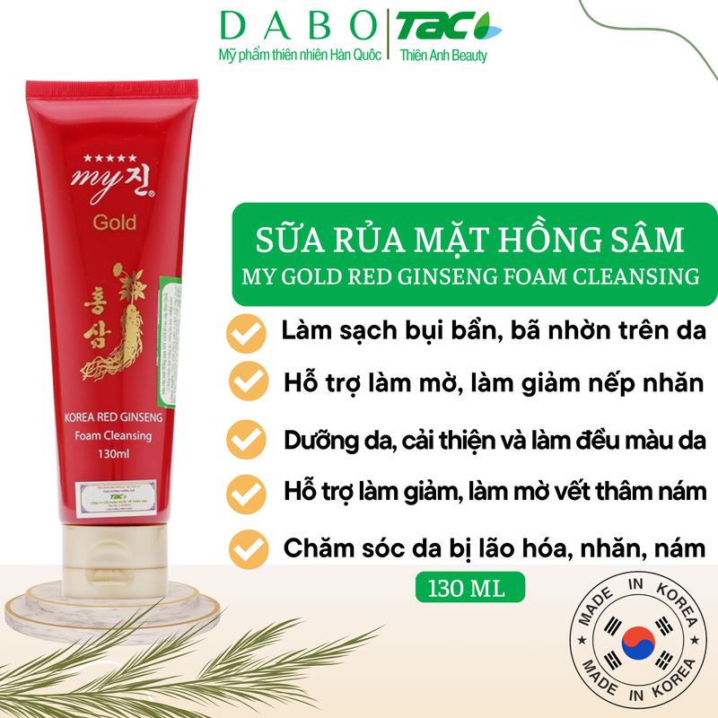DABO Sữa rửa mặt hồng sâm hỗ trợ làm sáng da - My Gold Korea Red Gingseng 130ml Skincare Rửa Mặt Nữ Dưỡng Ẩm Da