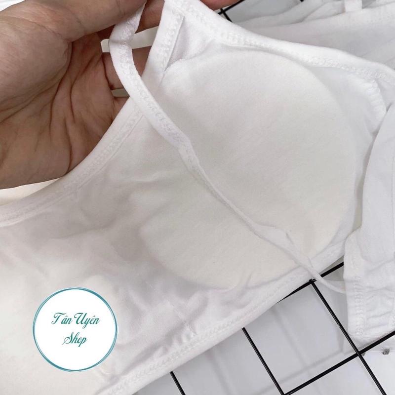 AHS02_Combo 3 áo học sinh đi học có đệm mút mỏng chất cotton, áo lá cho bé có móc gài - Tân Uyên shop áo ᵰgực áo lót áo ᵰgực nữ áo lá bra học sinh 2