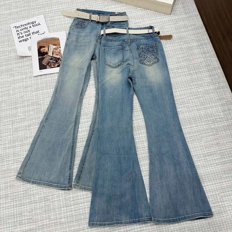 TATTA Jeans| #7201 Quần Bò Loe 2 màu kèm đai hottrend sang chảnh hàng QCCC Nữ Top Women