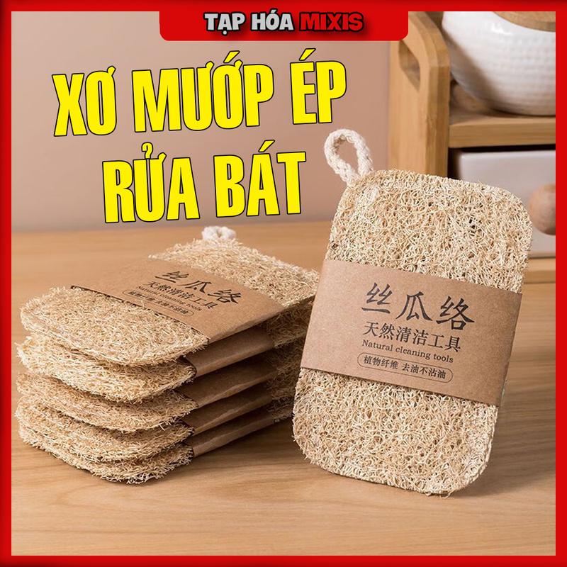 Miếng Xơ Mướp Ép Dùng Rửa Bát Cọ Xoong Chống Xước Xoong Nồi Nhỏ Gọn Tiện Dụng - Taphoamixis - GD59