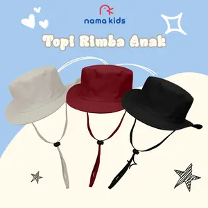 TOPI RIMBA ANAK PREMIUM POLOS MURAH PAKAI TALI LUCU ANAK DAN BAYI TOPI GUNUNG ANAK TOPI LAPANGAN ANAK Fashion