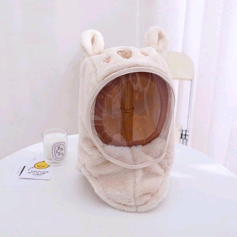 Mũ Len Cho Bé Trùm Đầu Kèm Kính Chắn Gió Chống Bụi  [ HÀNG NHẬP KHẨU ] kính  chắn Kem Hat Giữ Ấm