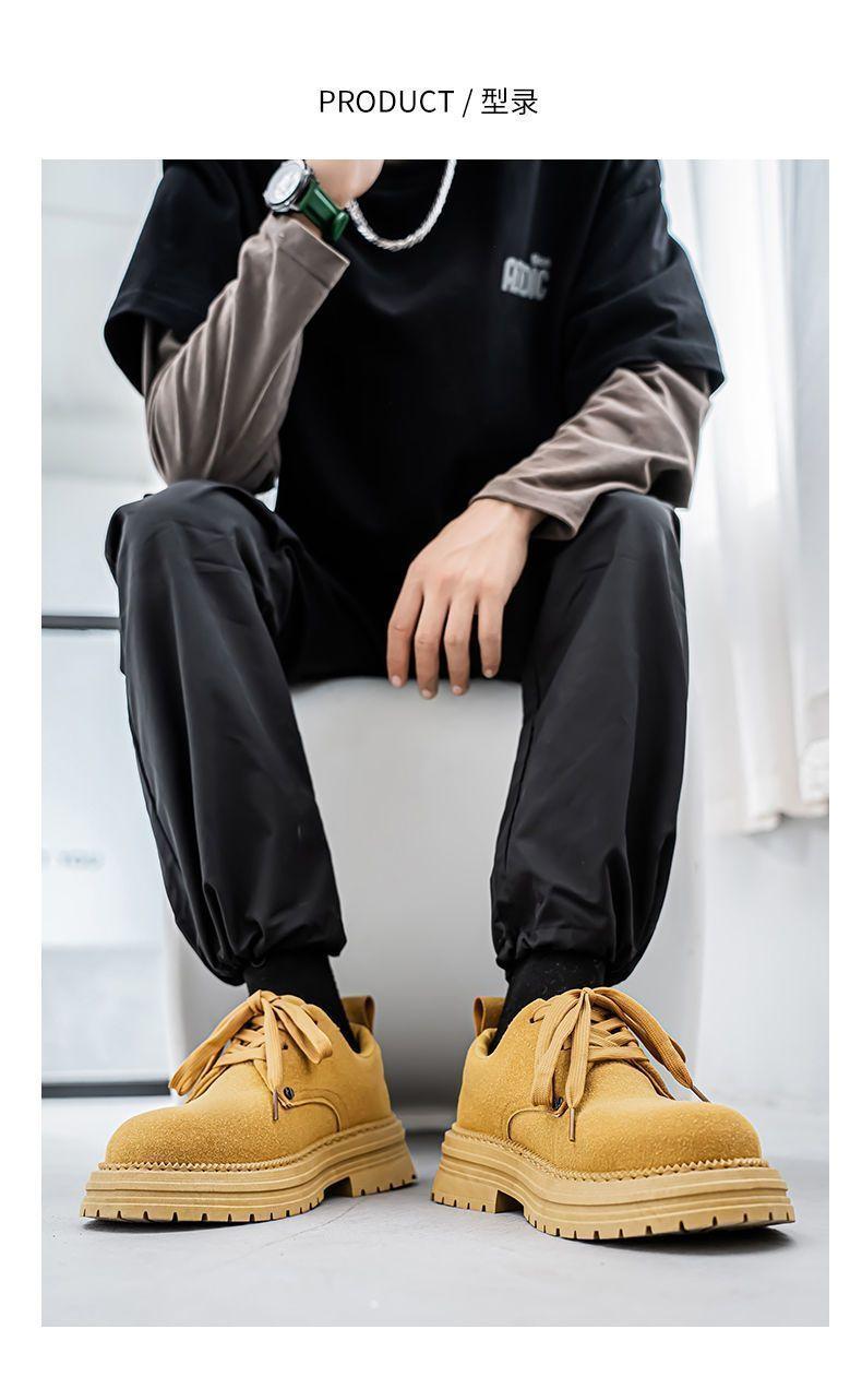 Product Introduction of Men's Shoes 2025 New Spring British Style Retro Low-top Work Boots Yellow Boots Men's Outdoor Sports Martin Boots Slipper 26