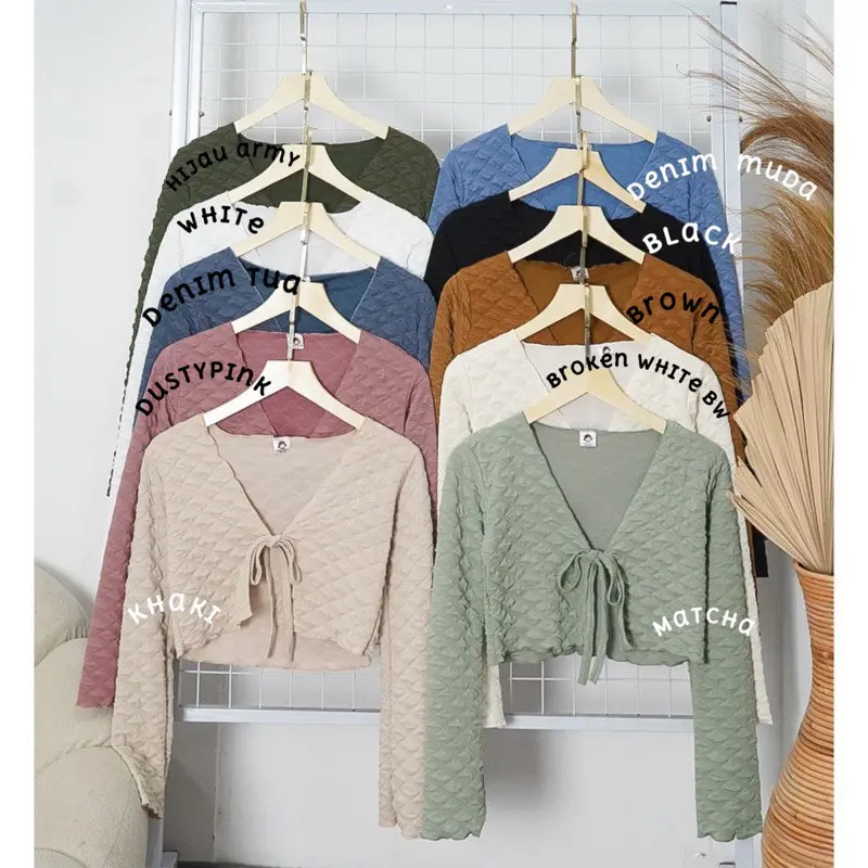GFS SR BUBBLE CARDI CROP TOP
