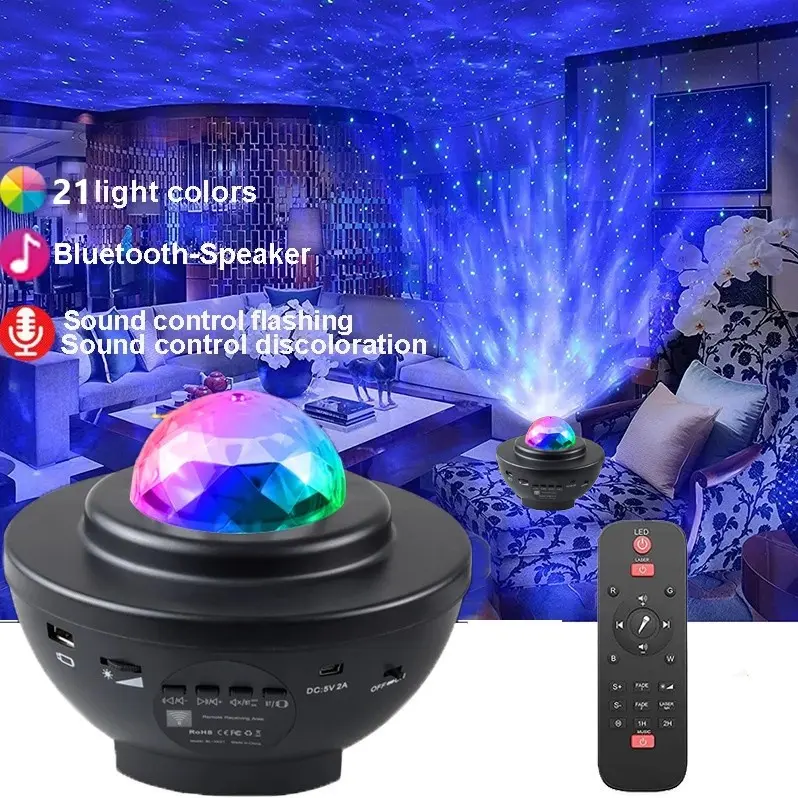 Galaxy Starry Projector LED Star Projection Light Sleep Lamps LED Bluetooth Music Sky Projector