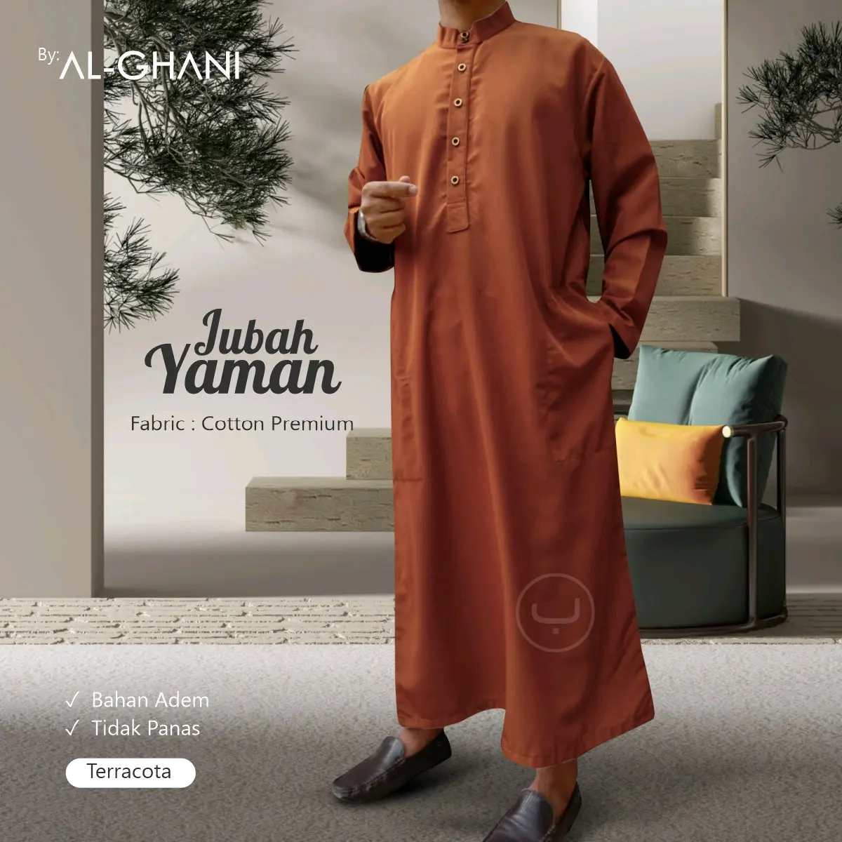 jubah yaman, gamis pria muslim dewasa terbaru dengan model yang simple bahan katun exlusive menggunakan kancing premium