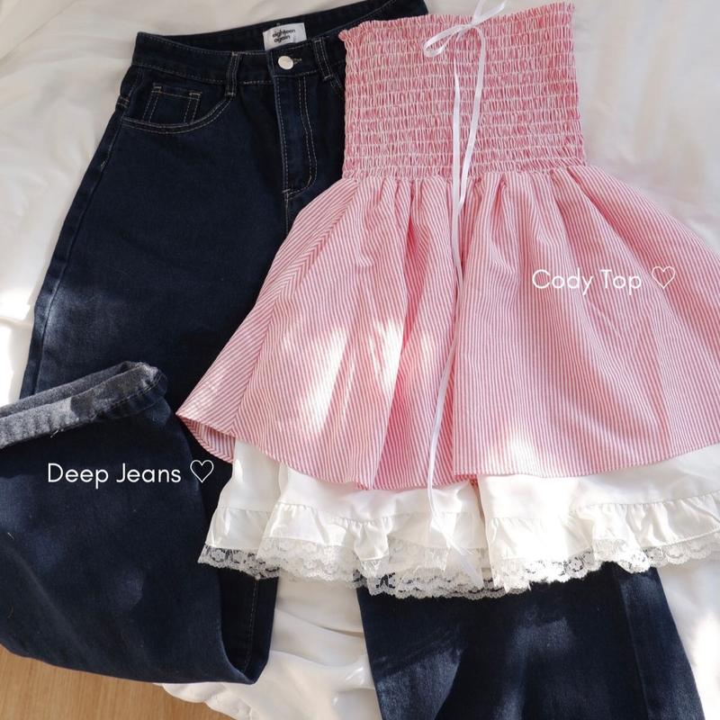 Áo kiểu nhún ngực phối tầng ren Cody - Eighteen Again