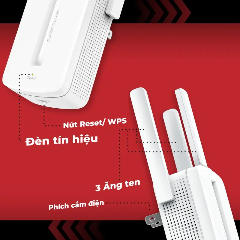 Bộ Mở Rộng Sóng Wifi Mercusys MW300RE / ME10 Chuẩn N Tốc Độ Truyền Tải 300Mbps 2