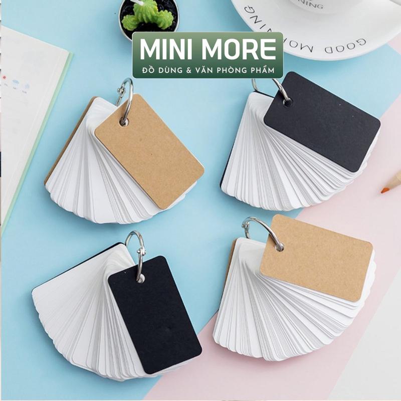 Thẻ flashcard trắng CAO CẤP siêu dày tặng bìa 4D kèm khoen