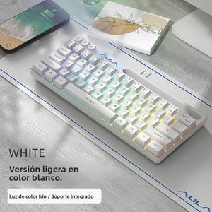 Combo Teclado + Ratón F3061+S50| ¡Espacio para almacenar Celular y Tableta!📱💻61 teclas compactas: sencillo y portátil✨| Luz RGB vibrante se conecta a TABLETA/TELÉFONO CELULAR/PC/LAPTOP| Ideal para ESTUDIO/OFICINA/JUEGOS📚🎮