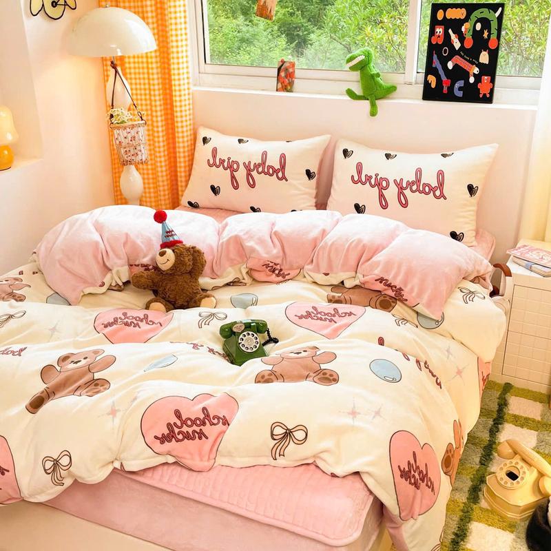 Bộ vỏ Chăn Ga Gối Nỉ Nhung Sữa 7D Mềm Mịn, Ga Trải Giường Trần Bông, Vỏ Chăn Ấm Mùa Đông Có Khoá Lồng Ruột Size 2m*2m3 chăn ấm chăn đông