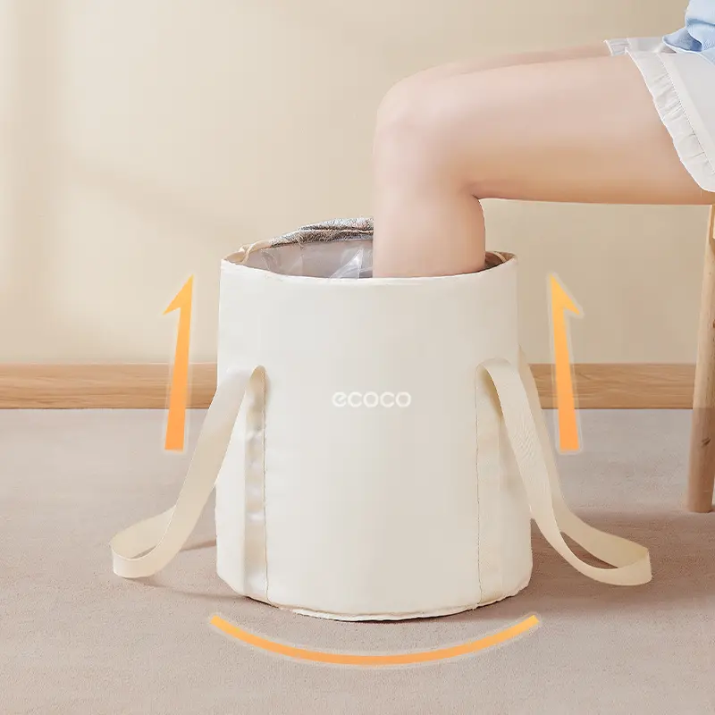 Túi Vải ECOCO Ngâm Chân Giữ Nhiệt, Xô Vải Ngâm Chân Giữ Nhiệt Gấp Gọn Tặng Kèm Túi Thảo Dược 3