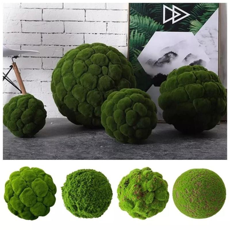 Product Introduction of New Foam Artificial Moss Ball Fibre Simulation Moss Moss Rocks Crafts 14