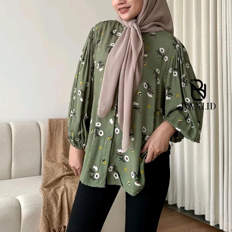 FLOWRA PUFFY BLOUSE RAYON LENGAN BALON 3