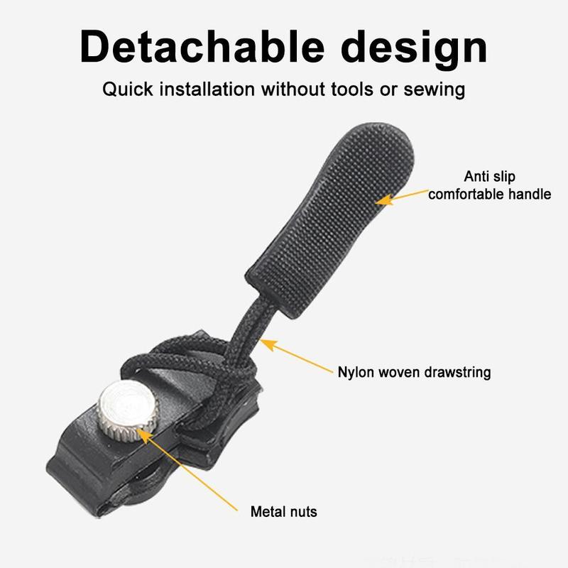 2/6/10 Pieces Zipper Repair Kit Universal Instant Zipper Repair Replacement Zipper Sliding Teeth Rescue Zipper Head For 3 Sizes 5