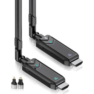 เครื่องส่งและรับ HDMI ไร้สาย, เครื่องรับ, 400m, เข้ารหัส 4K, เอาต์พุต 1080P, ปลั๊กแอนด์เพลย์, 2.4G / 5.8G, แบบพกพา, เหมาะสำหรับการสตรีมวิดีโอและเสียง, เข้ากันได้กับแล็ปท็อป / พีซี / กล่องทีวี / โปรเจ็กเตอร์