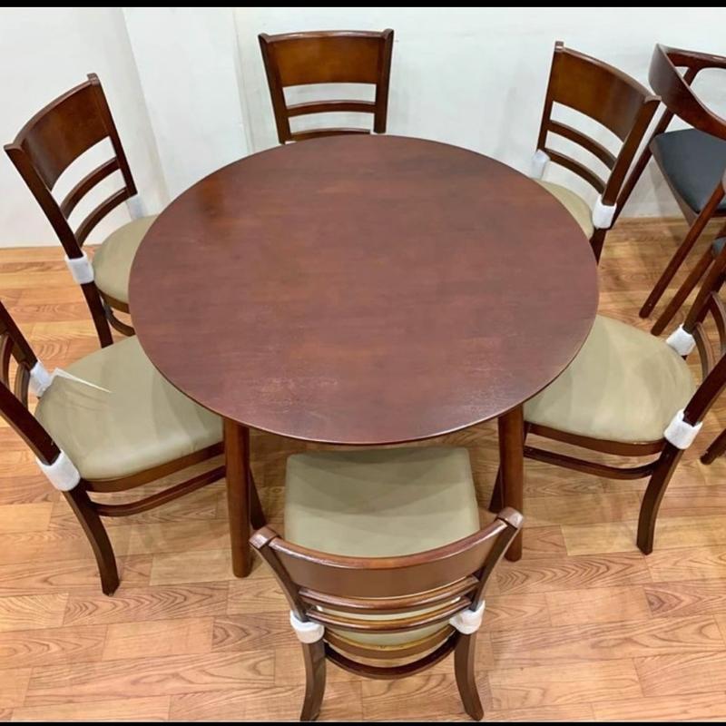 Product Introduction of Bàn ăn tròn 6 ghế , bàn gỗ gỗ tròn 6 ghế cabin đương nhiên gray clolor - bh 12 tháng 64